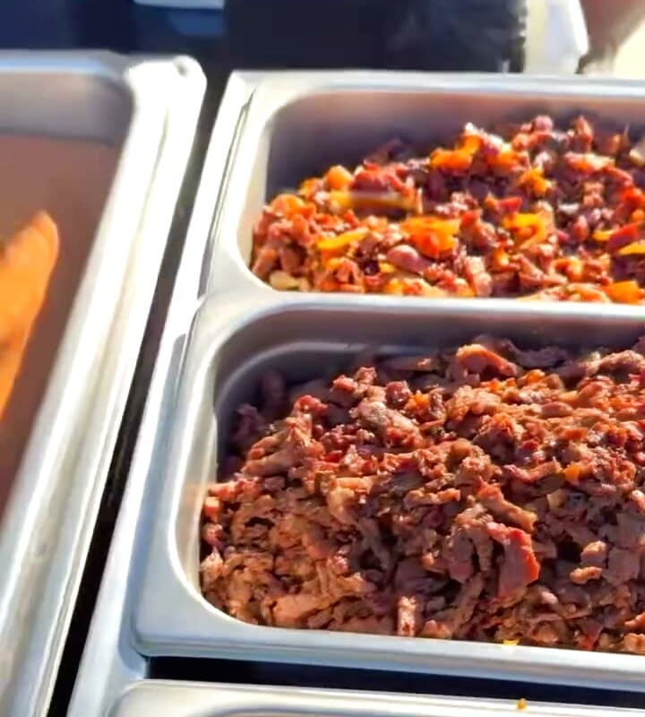 Big Boss Tacos catering spread laid out for an event