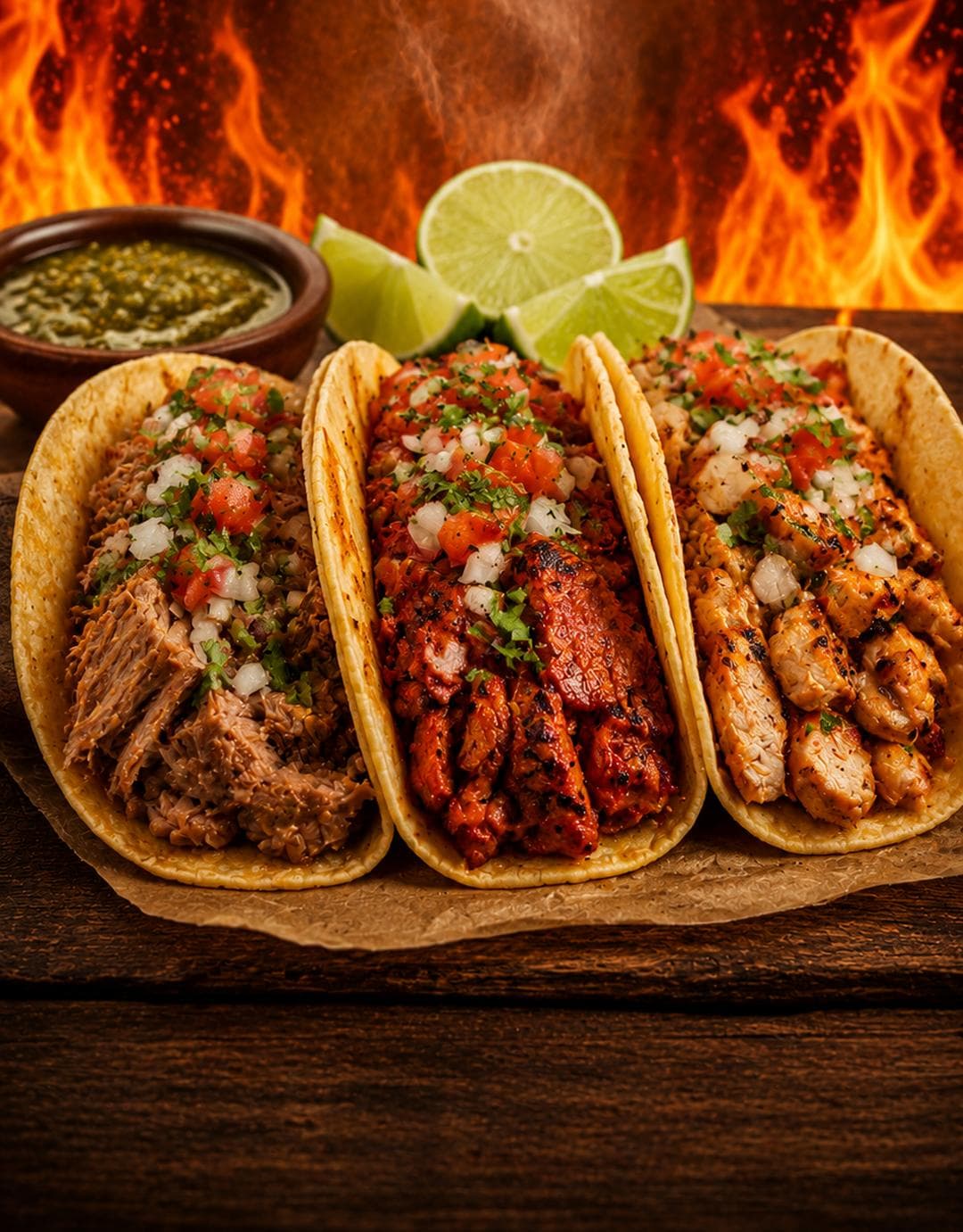 Taco Tuesday street tacos topped with cilantro, onion and salsa